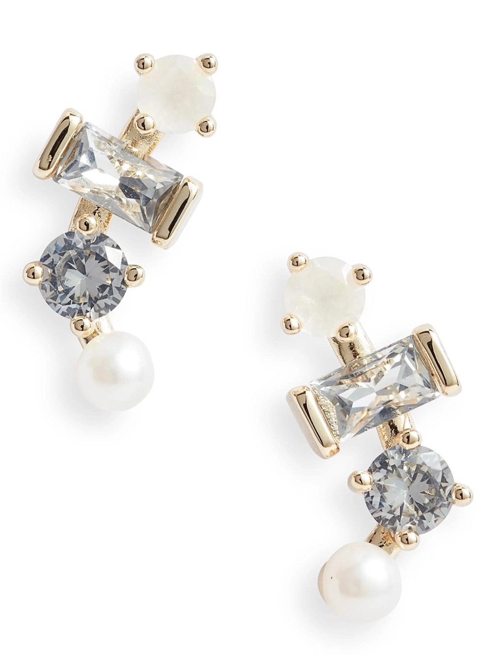 Kendra Scott Silver and White Pearl Earrings